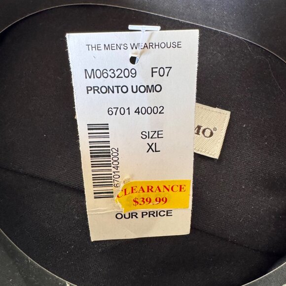 Pronto Uomo Mens Black Dress Shirt XL Tencel Cotton Non-Breakable Buttons New - Picture 2 of 6